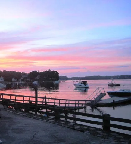 Pink sky over the dock